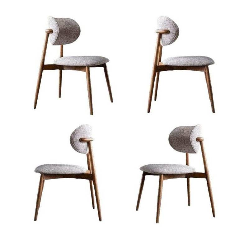 Xlmoebel Sideboard Esszimmerstuhl Set 4-teilig Küchenstuhl ohne Armlehnen Stoff Grau (4 St., 4x Stühle), Hergestellt in Europa von Xlmoebel