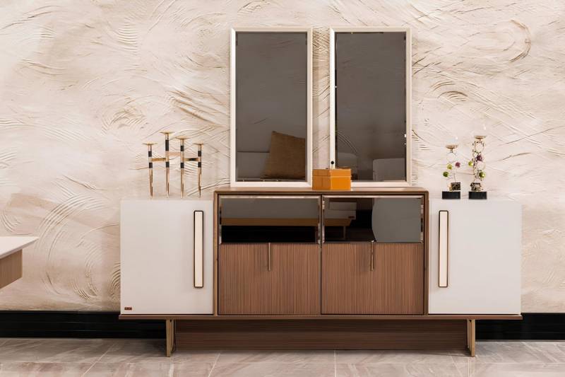 Xlmoebel Sideboard Exklusive Holzkonsole in Braun - Eleganter Schreibtisch (Sideboard), Hergestellt in Europa von Xlmoebel