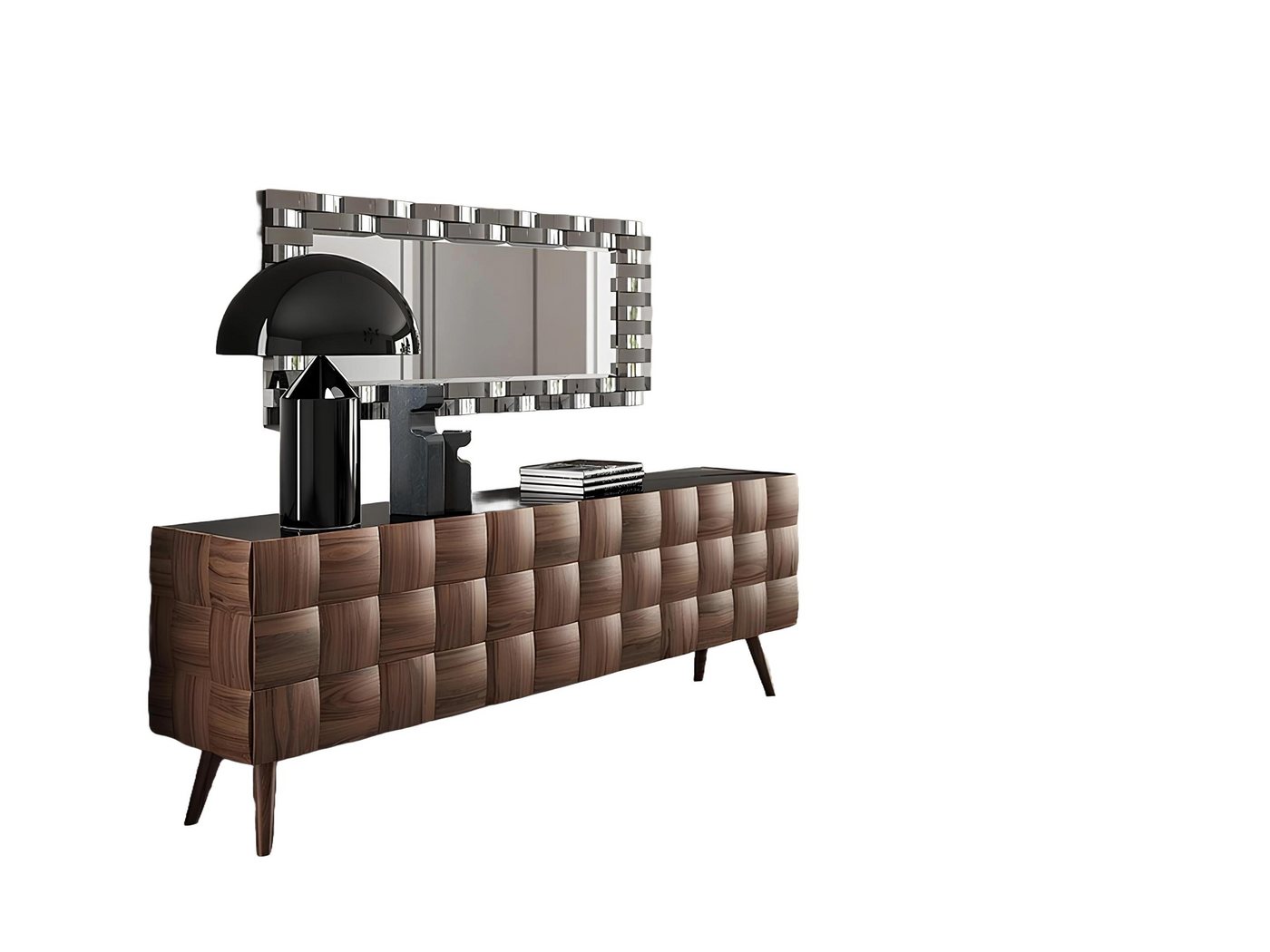 Xlmoebel Sideboard Exklusive Kommode mit integriertem Spiegel, stilvolle (2 St., Sideboard mit Spiegel), Hergestellt in Europa von Xlmoebel