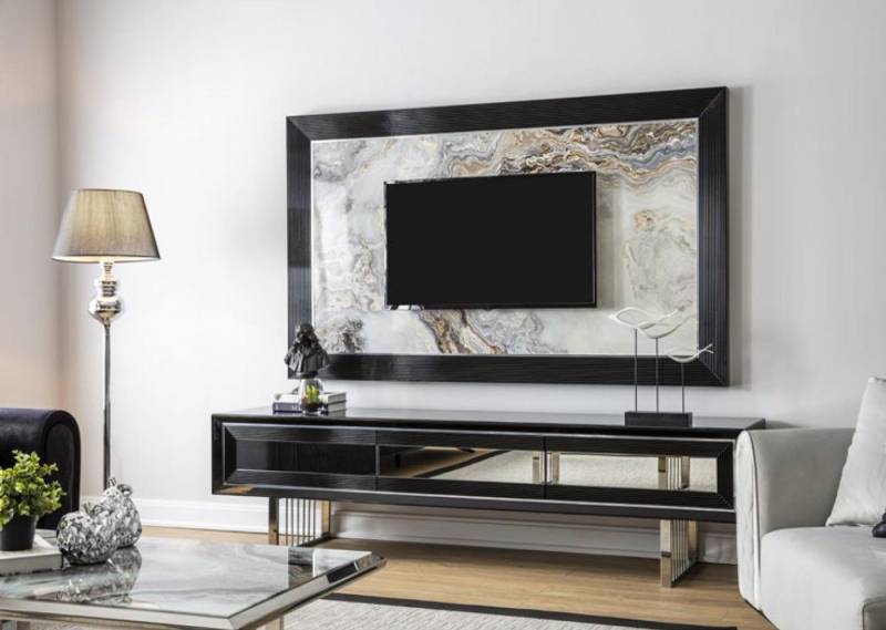 Xlmoebel Sideboard Exklusive Wohnkombination + Beistellschrank Unterschrank Regal (Set 2 tlg. (Sideboard + TV-Wand), Hergestellt in Europa von Xlmoebel