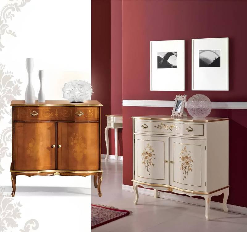 Xlmoebel Sideboard Exquisites weißes Sideboard mit Schubfächern - Luxus Holzkommode (Sideboard), Hergestellt in Europa von Xlmoebel