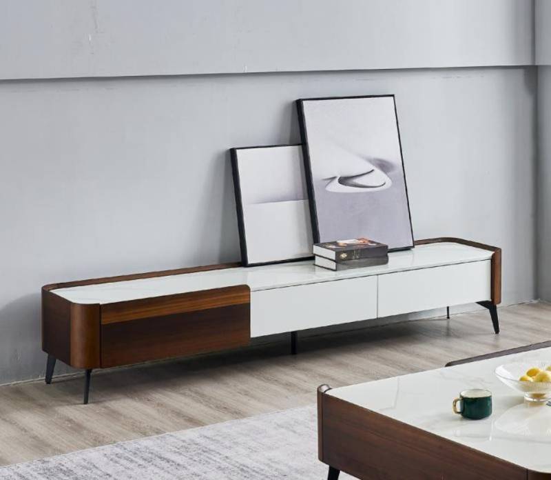 Xlmoebel Sideboard Fernsehtisch RTV Lowboard Weiß Holz Modernes Wohnzimmer Sideboard (1 St), Hergestellt in Europa von Xlmoebel