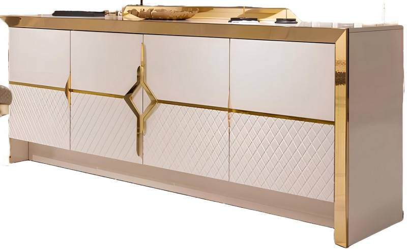 Xlmoebel Sideboard Italienischer Stil Sideboard in Gold und Weiß für moderne Einrichtung (Sideboard), Hergestellt in Europa von Xlmoebel
