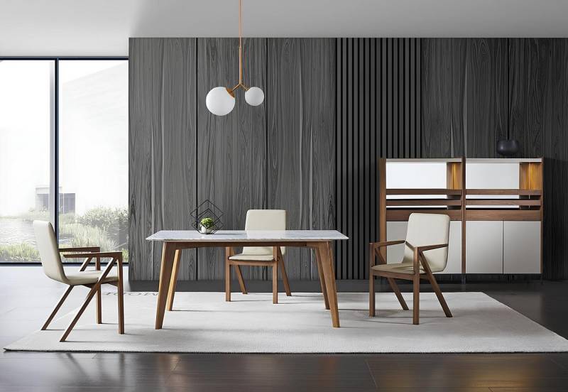 Xlmoebel Sideboard Italienisches Design Esszimmermöbel-Set mit Tisch, Stühlen (6 St., Esstisch + 3x Stuhl + 2x Buffet), Hergestellt in Europa von Xlmoebel