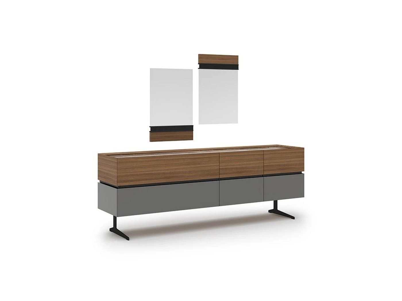 Xlmoebel Sideboard Moderne Einrichtung Design Luxus Sideboard Set mit 2 Spiegeln für das (3 St., Sideboard mit 2x Spiegel), Hergestellt in Europa von Xlmoebel