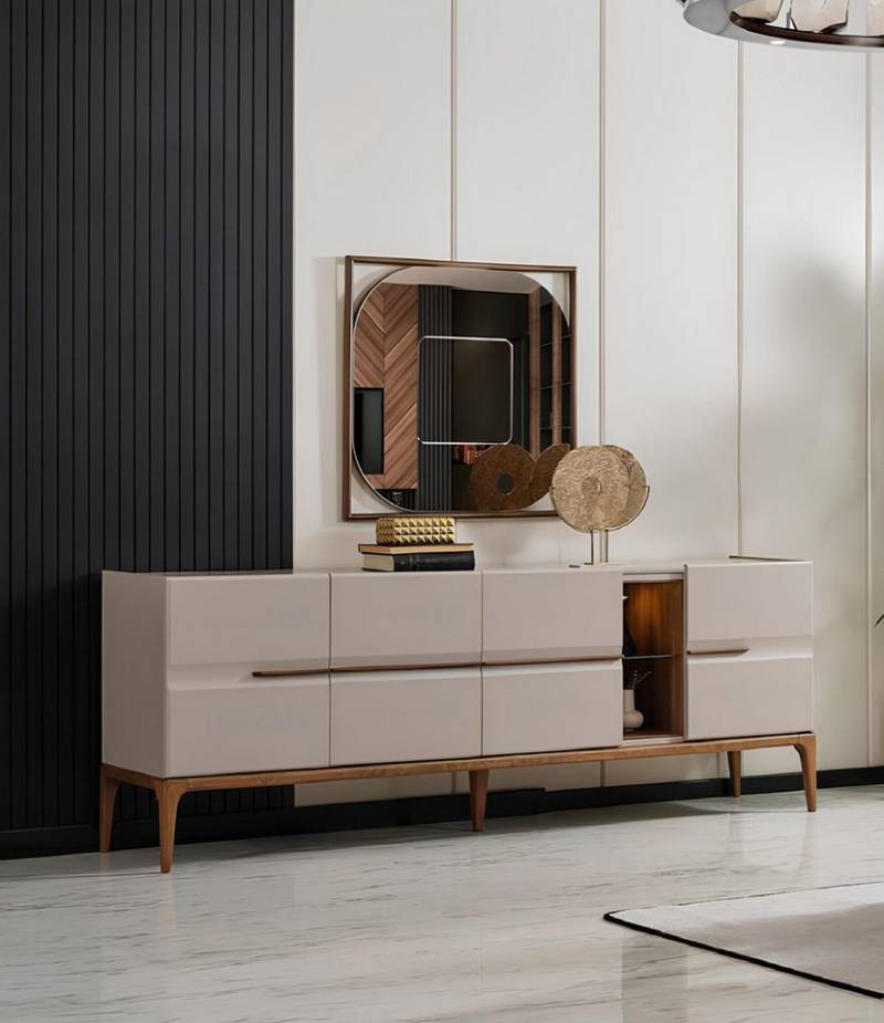Xlmoebel Sideboard Moderner Schrank mit Schubladen und Türen für jeden Raum (SIDEBOARD mit SPIEGEL), Hergestellt in Europa von Xlmoebel