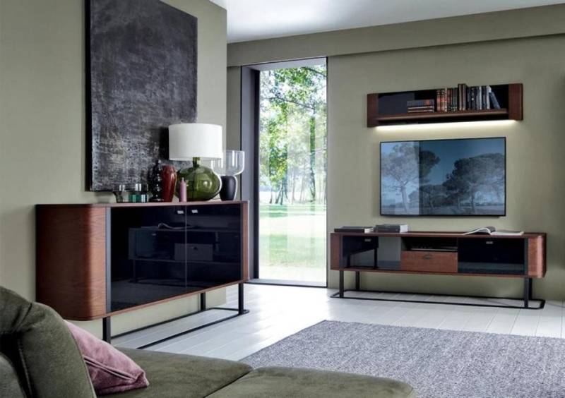 Xlmoebel Wohnzimmer-Set Modernes Wohnzimmermöbel-Set mit schickem Wandregal, (3-St., 3tlg. Wohnzimmer Set (TV-Lowboard + Wandregal+ Sideboard)(TRK), Hergestellt in Europa von Xlmoebel