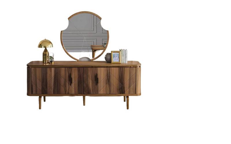 Xlmoebel Wohnzimmer-Set Neu, braunes modernes Designer-Wohnzimmer-Sideboard mit Spiegel, (2-St., 2tlg.Wohnzimmer Set(Sideboard+Spiegel), Hergestellt in Europa von Xlmoebel