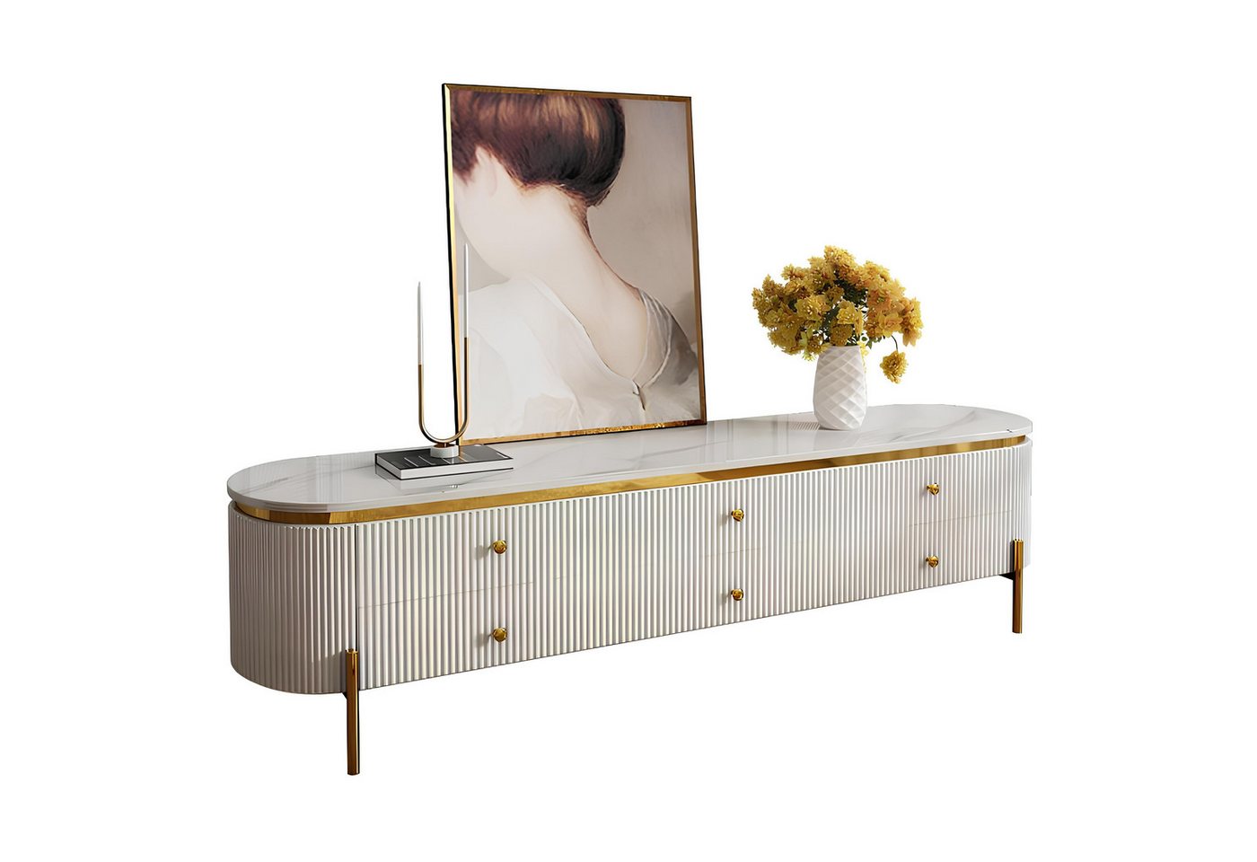 Xlmoebel Sideboard Neu Luxus Kommode Schrank in Hochglanz für Fernsehwand von rtv Design (Sideboard), Hergestellt in Europa von Xlmoebel