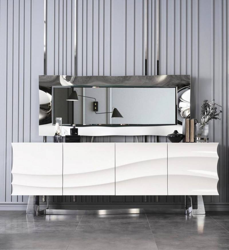 Xlmoebel Sideboard Neues Holz-Wohnzimmermöbel-Set mit Sideboard und Spiegel, Schminktisch (Sideboard + Spiegel), Hergestellt in Europa von Xlmoebel