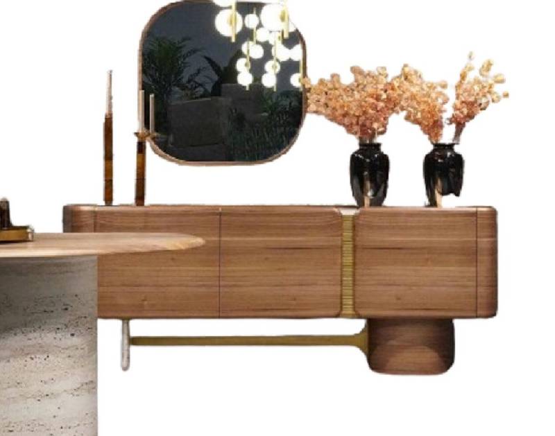 Xlmoebel Sideboard Set aus braunem Holz mit Sideboard, Kommode, Anrichte und Spiegel (2 St., Sideboard mit Spiegel), Hergestellt in Europa von Xlmoebel
