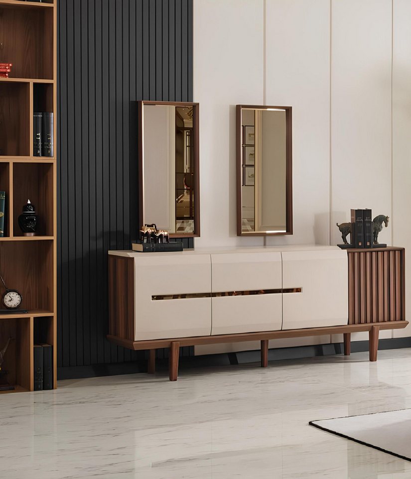 Xlmoebel Sideboard Sideboard Schubladenschrank Buffetschrank Schrank mit Schubladen (SIDEBOARD MIT SPIEGEL), Hergestellt in Europa von Xlmoebel