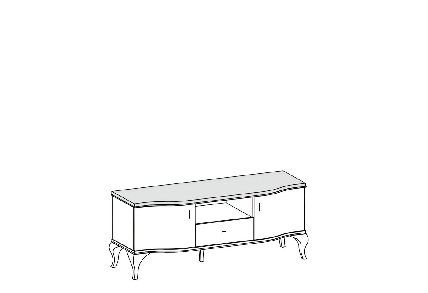 Xlmoebel Sideboard Traditioneller TV-Unterschrank Fernsehtisch Sideboard Möbelkommode (Sideboard), Hergestellt in Europa von Xlmoebel