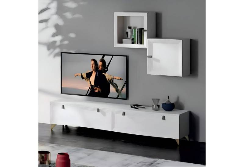 Xlmoebel Wohnzimmer-Set Modernes Wohnzimmer-Set mit Sideboard und zwei Wandregalen, (2x Wandregale + Sideboard), Hergestellt in Italy von Xlmoebel