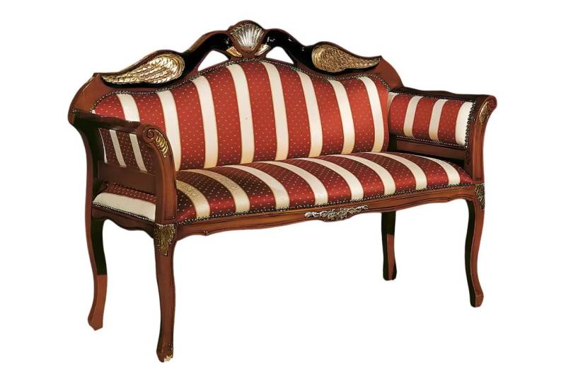 Xlmoebel Sitzbank Zweisitzer Textilbank im klassischen Barock-Stil mit Polsterung - (1-St., Sitzbank), Hergestellt in Europa von Xlmoebel