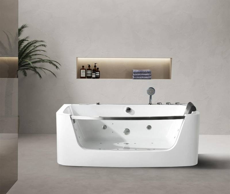 Xlmoebel Whirlpool Exklusive Whirlpool-Badewanne mit Glasfront 150x80cm - Luxuriöse, (1-tlg., Whirlpool), Hergestellt in Europa von Xlmoebel