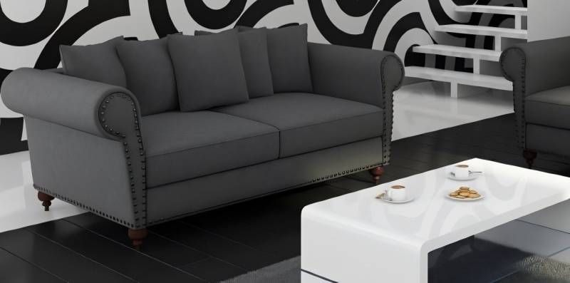 Xlmoebel Chesterfield-Sofa Großes Sofa XXL Chesterfield Stoffsofa Couch 250cm Polstergarnitur, Hergestellt in Europa von Xlmoebel