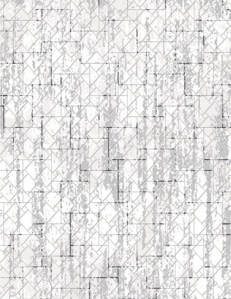 Xlmoebel Teppich Kurzflorteppich mit quadratischem Muster in Grau für Wohnzimmer und, Höhe: 290 mm, Hergestellt in Europa von Xlmoebel