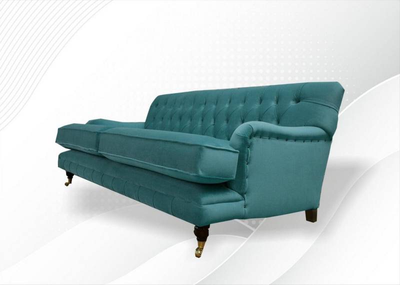 Xlmoebel 3-Sitzer Neu Chesterfield Gelb Stoff Sofa für das Wohnzimmer - Design Couch mit, 1 Teile, Hergestellt in Europa von Xlmoebel