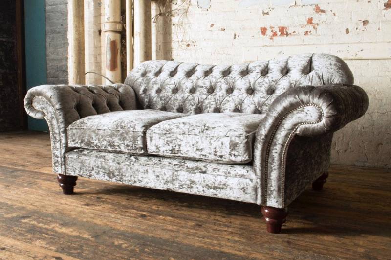 Xlmoebel Sofa 2-Sitzer Stoffsofa im Chesterfield-Design aus Textilstoff -, Hergestellt in Europa von Xlmoebel