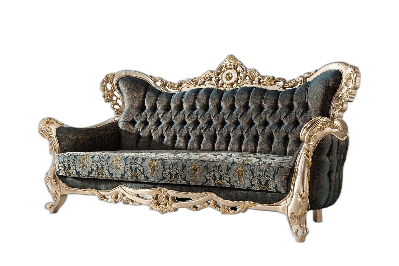 Xlmoebel Sofa Barock Dreisitzer Chesterfield Sofa Couch Möbel Stoff Gold Eleganz, Hergestellt in Europa Xlmoebel Sofa Barock Dreisitzer Chesterfield Sofa Couch Möbel Stoff Gold Eleganz, Hergestellt in Europa von Xlmoebel