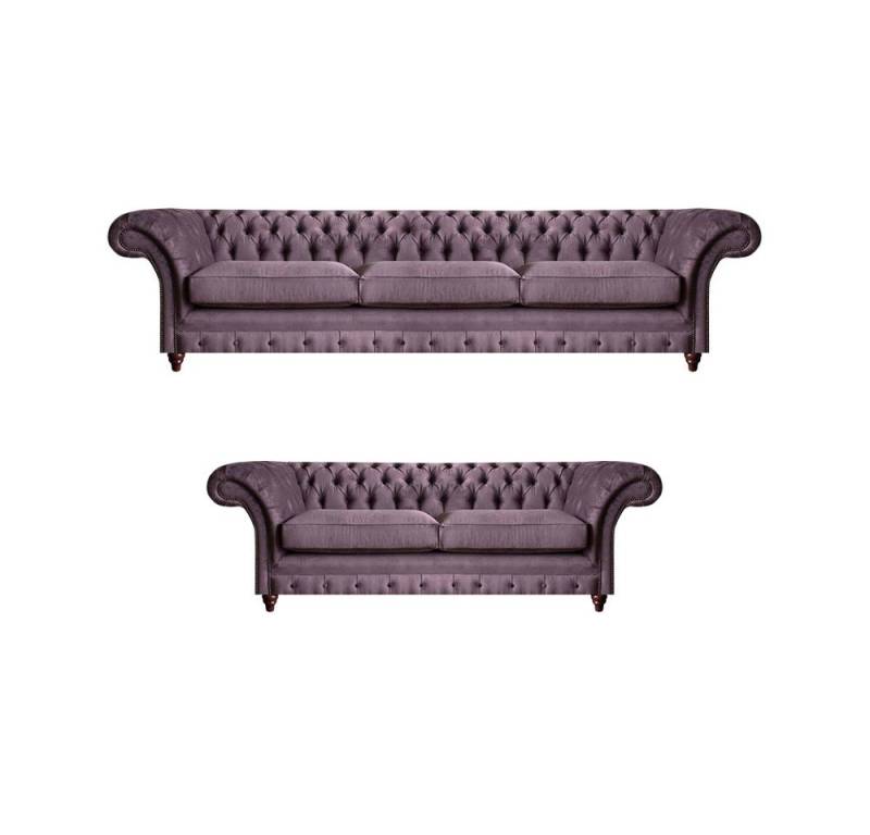 Xlmoebel Sofa Chesterfield Polster Set Dreisitzer Textil 2-Sitzer, Made in Europa von Xlmoebel