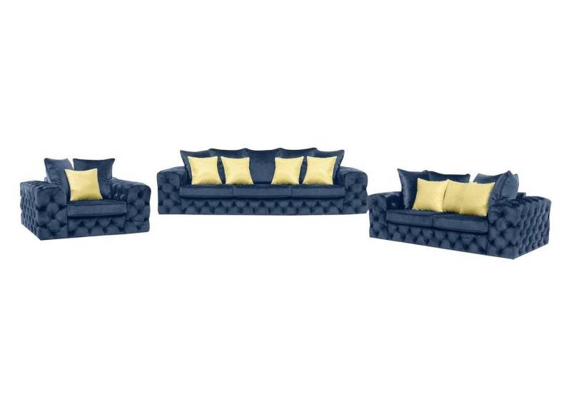 Xlmoebel Sofa Chesterfield Sofagarnitur 3-2-1 Sitzer Design Wohnzimmer Möbel, Hergestellt in Europa von Xlmoebel