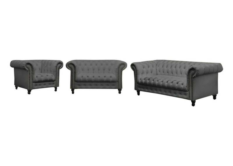 Xlmoebel Polstergarnitur Chesterfield Sofagarnitur 3-2-1 Sitzer Design Wohnzimmer Möbel Couch, (Sofa 3-Sitzer / Sofa 2-Sitzer / Sessel), Hergestellt in Europa von Xlmoebel