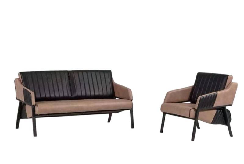 Xlmoebel Polstergarnitur Designer Beige Sofa Set Zweisitzer Armchair Couch Set Upholstery 2+1, (2-tlg., Set 2 tlg (Sofagarnitur 2 + 1 Sitzer), Hergestellt in Europa von Xlmoebel