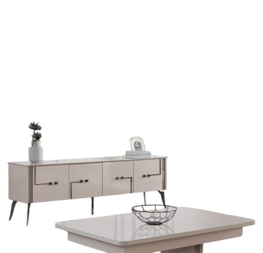 Xlmoebel Wohnzimmer-Set Designer Couchtisch und TV-Schrank Set in Beige - Luxuriöse, (2tlg.Wohnzimmer set (TV Schrank + Couchtisch), Hergestellt in Europa Xlmoebel Wohnzimmer-Set Designer Couchtisch und TV-Schrank Set in Beige - Luxuriöse, (2tlg.Wohnzimmer set (TV Schrank + Couchtisch), Hergestellt in Europa von Xlmoebel