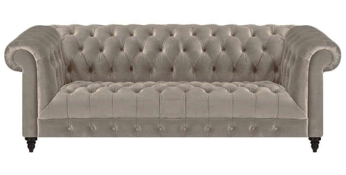Xlmoebel Chesterfield-Sofa Dreisitzer Polstersofa für das Wohnzimmer in Grau, Hergestellt in Europa von Xlmoebel