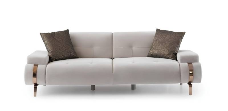 Xlmoebel Sofa Dreisitzer-Sofa Polstercouch Chesterfield mit Edelstahlrahmen in, Hergestellt in Europa von Xlmoebel