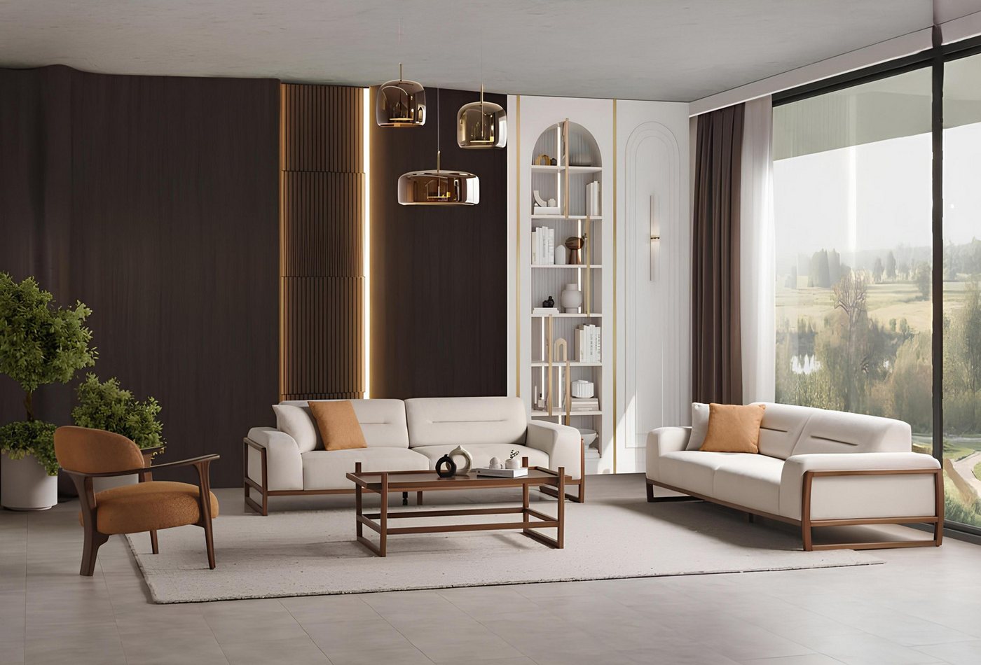 Xlmoebel Sofa Hochwertige Designer-Sitzgruppe für das Wohnzimmer - Bestehend aus, Hergestellt in Europa Xlmoebel Sofa Hochwertige Designer-Sitzgruppe für das Wohnzimmer - Bestehend aus, Hergestellt in Europa von Xlmoebel