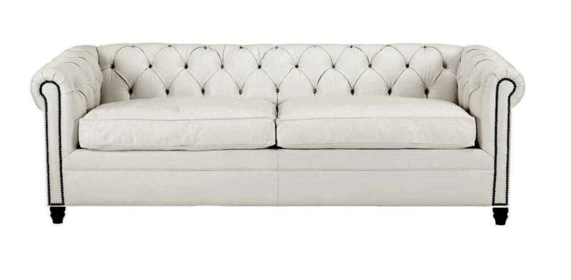 Xlmoebel Chesterfield-Sofa Moderne Dreisitzer Chesterfield Couch in Weiß aus Leder, Hergestellt in Europa von Xlmoebel