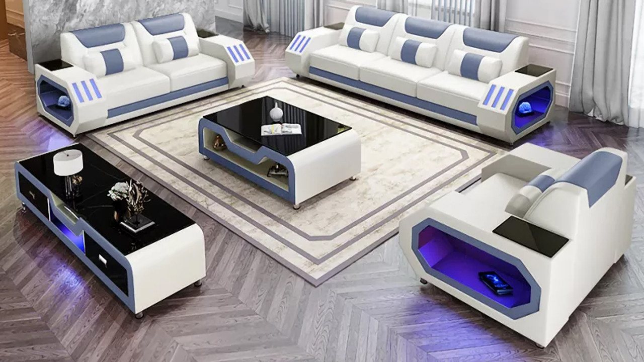 Xlmoebel 3-Sitzer Modernes Ledersofa in Dreierkombination zeitgemäßes Design, Hergestellt in Europa Xlmoebel 3-Sitzer Modernes Ledersofa in Dreierkombination zeitgemäßes Design, Hergestellt in Europa von Xlmoebel