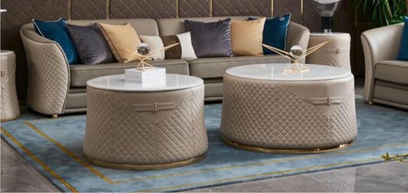 Xlmoebel Couchtisch Neu-Designer-Wohnzimmertische-Set mit 2 runden Couchtischen (Set 2x Couchtisch), Hergestellt in Europa von Xlmoebel