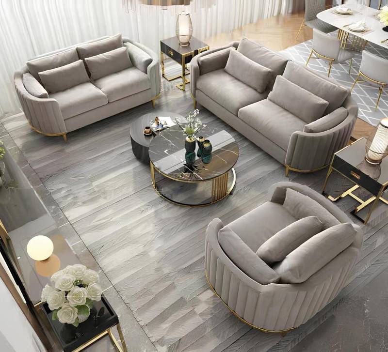 Xlmoebel Sofa Neue Textil Chesterfield Designer Sofa Set mit 3-Sitzer, 2-Sitzer und, Hergestellt in Europa von Xlmoebel