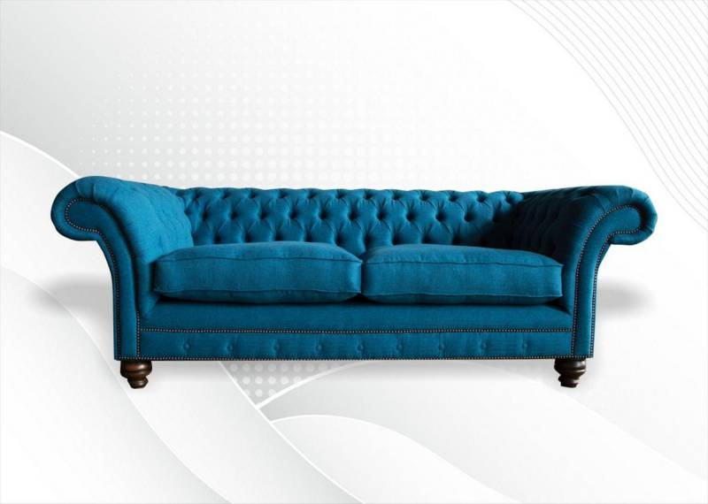 Xlmoebel 3-Sitzer Neues dreisitziges Samtsofa in Türkis mit Polstern und Sitzkissen, Hergestellt in Europa von Xlmoebel