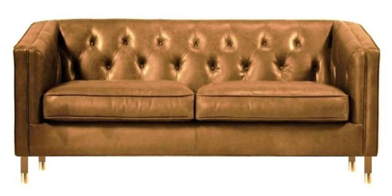 Xlmoebel Sofa Neues modernes Design Ledersofa in Schwarz im Chesterfield-Stil, Hergestellt in Europa von Xlmoebel