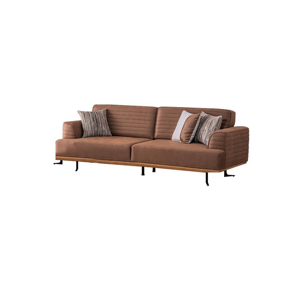 Xlmoebel 3-Sitzer Stilvolles Dreisitzer-Sofa in Braun mit zeitgemäßem Design, Hergestellt in Europa von Xlmoebel