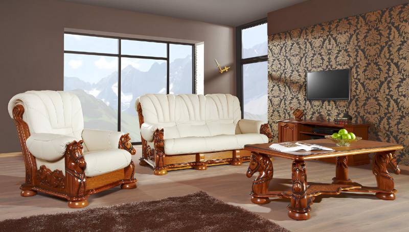 Xlmoebel 2-Sitzer Traditionelle Zweisitzer-Sofas Polstermöbel 2-Sitzer Leder-Sofas, Hergestellt in Europa von Xlmoebel