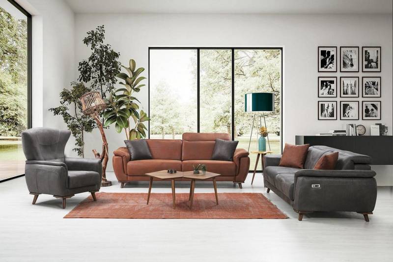 Xlmoebel Polstergarnitur Wohnzimmer-Sitzgruppe 3-teilig mit Dreisitzer-Sofa, moderner Couch und, (3-tlg., Set 3 tlg (Sofagarnitur 3 + 3 +1 Sitzer), Hergestellt in Europa von Xlmoebel