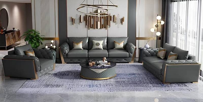 Xlmoebel Sofa Wohnzimmer-Sitzgruppe mit 3+2+1 Sitzen, Wohnlandschaft, Hergestellt in Europa von Xlmoebel