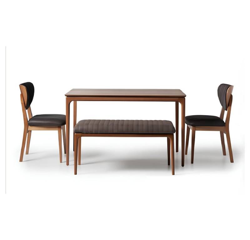 Xlmoebel Esszimmer-Set 5-teiliges Esszimmer-Set in Braun aus Holz mit Esstisch und Stühlen, Hergestellt in Europa von Xlmoebel