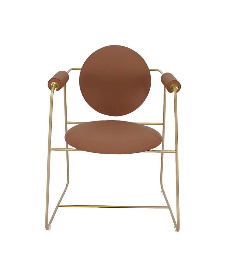 Xlmoebel Armlehnstuhl Brauner Luxus-Stuhl für das Esszimmer: Modernes Design, elegante, Hergestellt in Europa von Xlmoebel