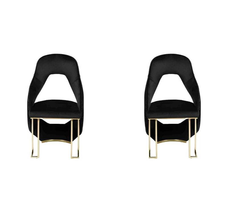 Xlmoebel Sitzgruppe Elegante 2 Stühle Esszimmerstuhl in Schwarz, Küchenstuhl mit Lehne, Hergestellt in Europa Xlmoebel Sitzgruppe Elegante 2 Stühle Esszimmerstuhl in Schwarz, Küchenstuhl mit Lehne, Hergestellt in Europa von Xlmoebel