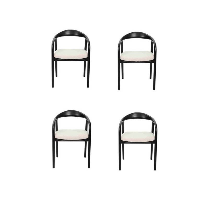 Xlmoebel Esszimmerstuhl Elegante Edelstahl 4er Set Esszimmerstühle in modernem Schwarz (4 St), Hergestellt in Europa von Xlmoebel