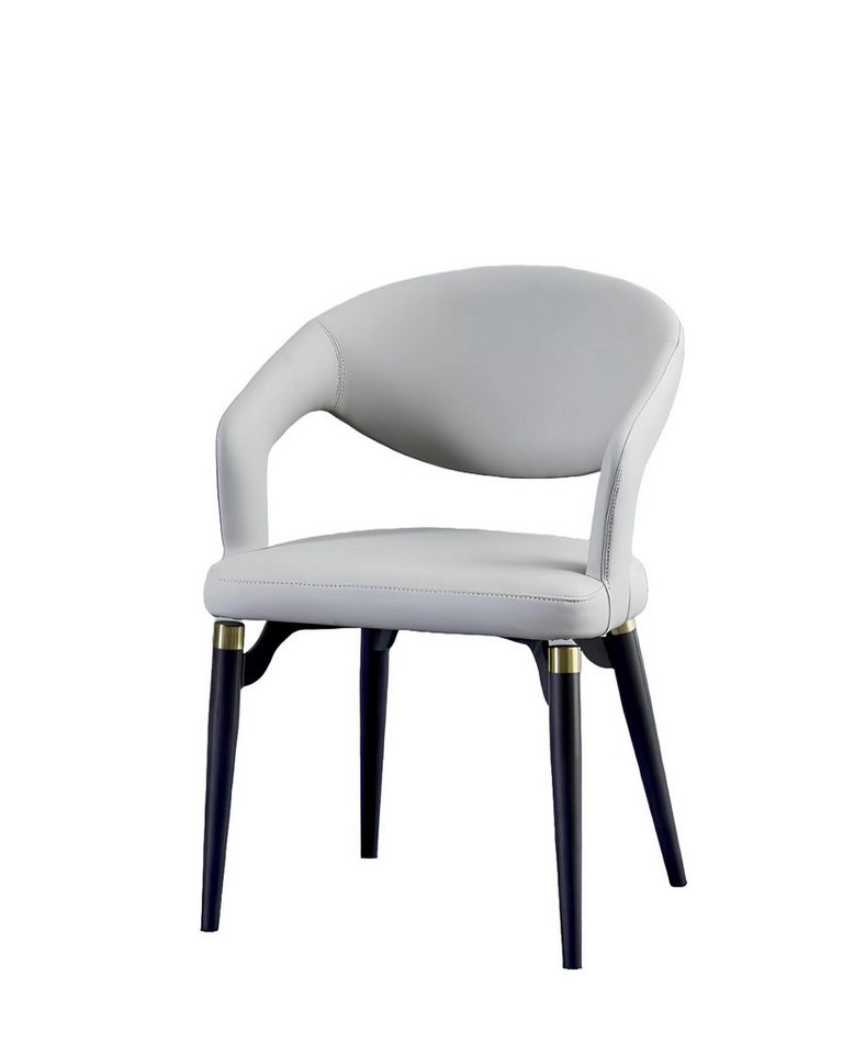 Xlmoebel Armlehnstuhl Eleganter Esszimmerstuhl in Weiß mit modernem Holzgestell (1 St), Hergestellt in Europa von Xlmoebel