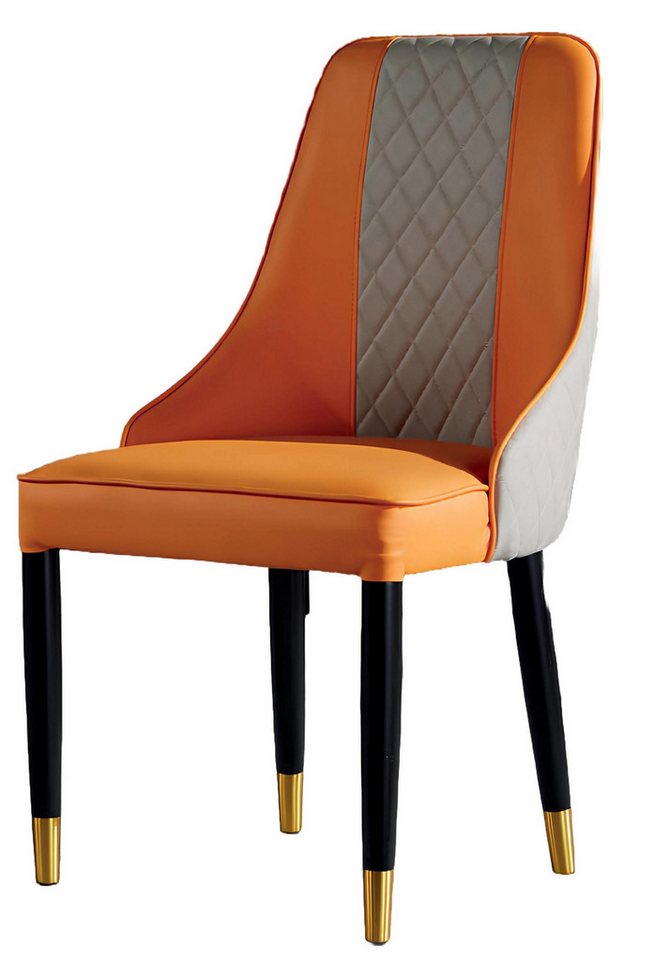 Xlmoebel Polsterstuhl Modernes Esszimmerstuhl aus Holz ohne Armlehnen in Orange (1 St), Hergestellt in Europa von Xlmoebel