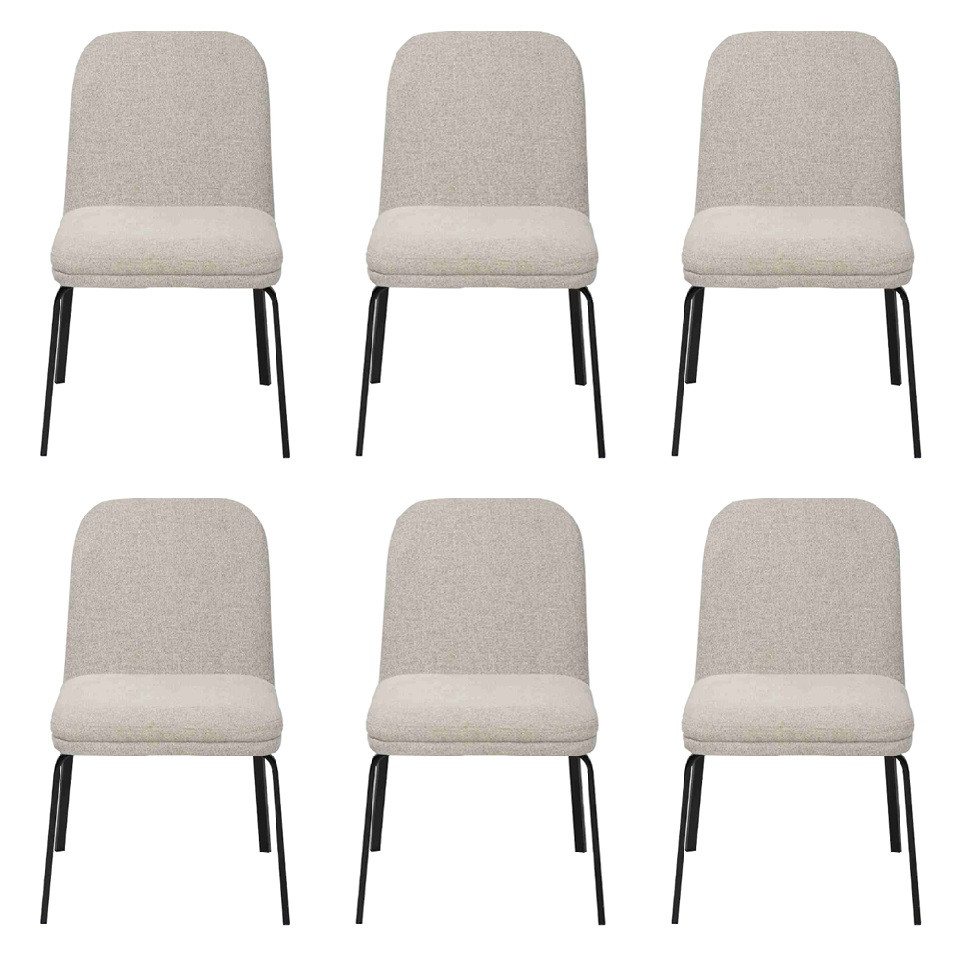 Xlmoebel Esszimmerstuhl Neu 6er-Set Stühle mit Textil-Polsterung und Edelstahl-Gestell (6 St), Hergestellt in Europa von Xlmoebel